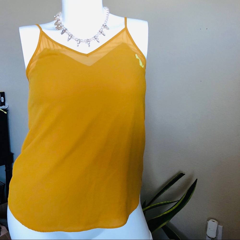 1. State || Mustard Spaghetti Strap Summer Top